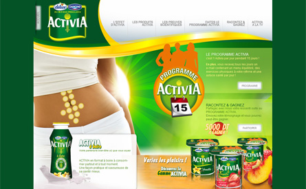 Nouveau site web pour Activia de Danone