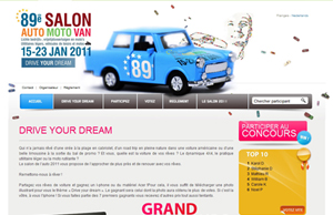 Un site concours pour le Salon de l'auto