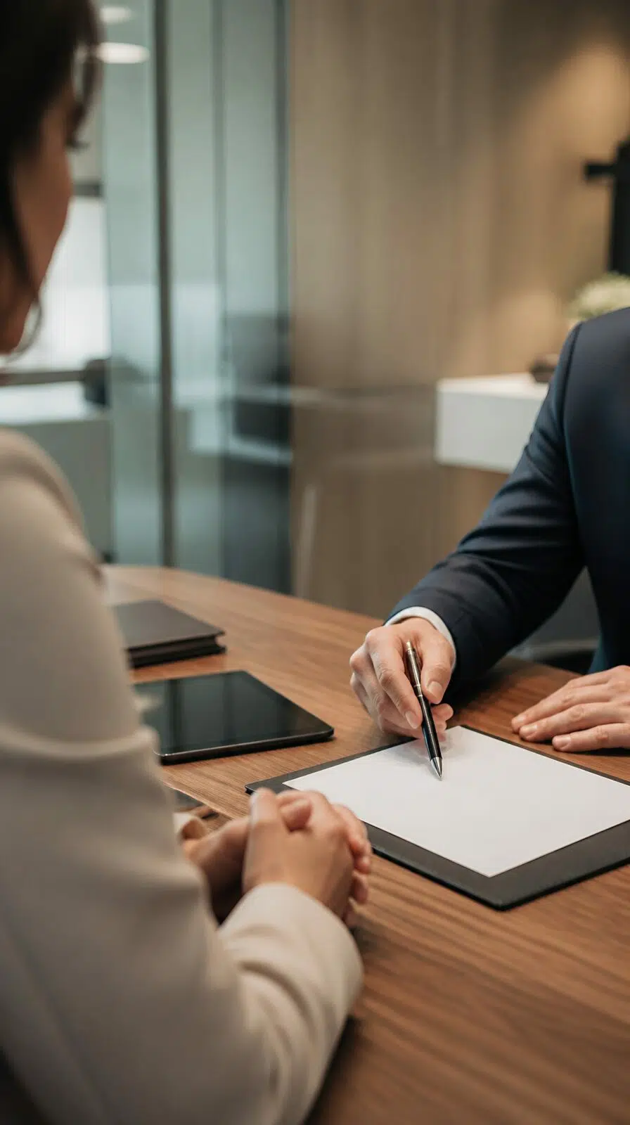 Entretien de conseil entre un commercial et son client, cycle de vente long